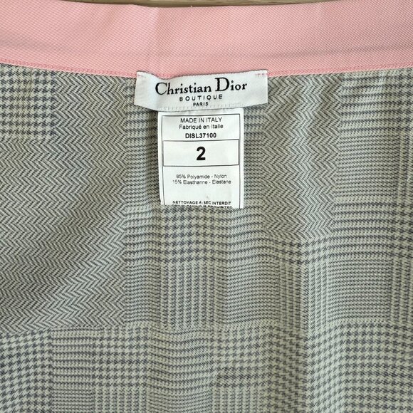 DIOR by JOHN GALLIANO c.'02 Vintage Houndstooth Gingham Cover-Up - Picture 7 of 8